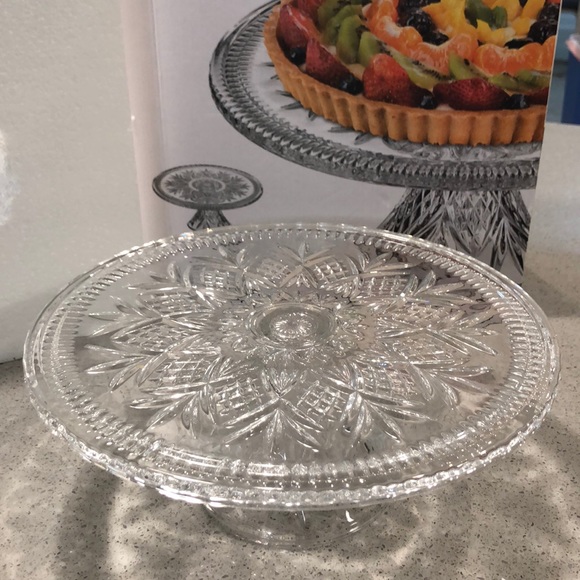 Shannon by Goldinger Dublin 12” crystal cake plate - Picture 2 of 5